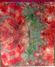 Silk Flags Green Center on Red  36"x44"