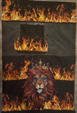 A Crowned Lion King on Fire