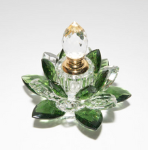 Vintage Lotus Green Anointing Oil Bottle