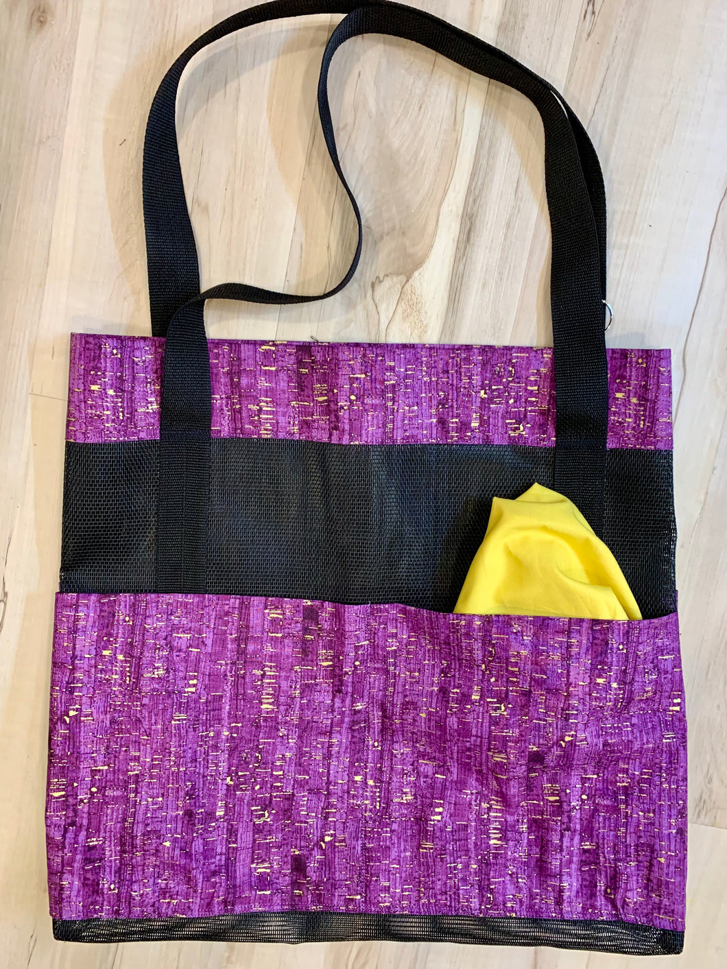 Flag Bag Tote    .    .    .    .    .    .    .    .    .     .    Corked in Purple & Gold